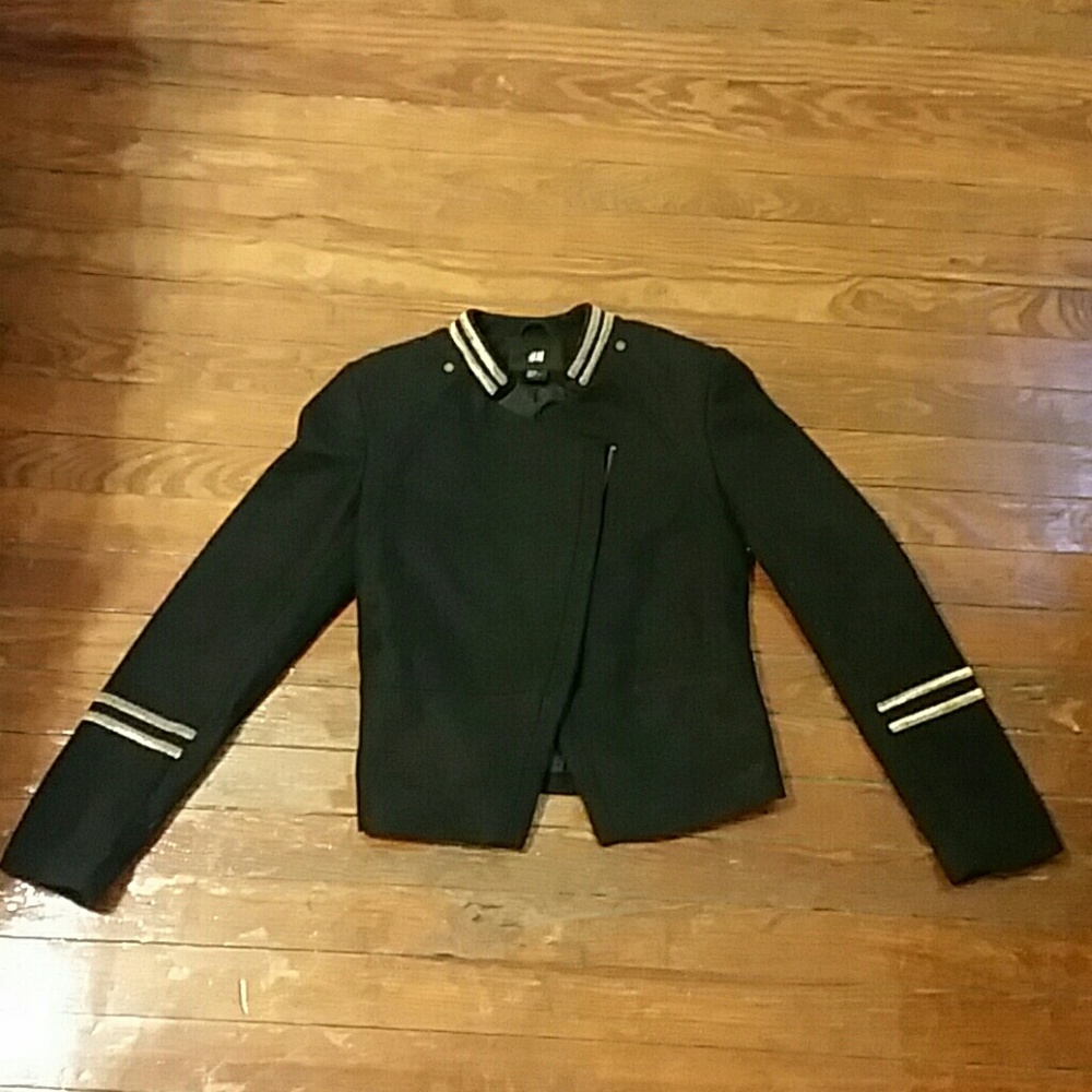 Military Style Wool Blazer Jacket - Picture 3 of 6